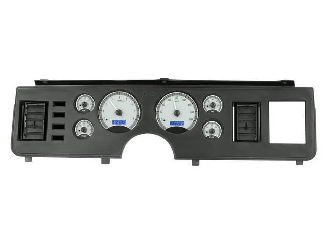 Dakota Digital VHS Digital Instrument Cluster, Silver Face/Blue Illumination