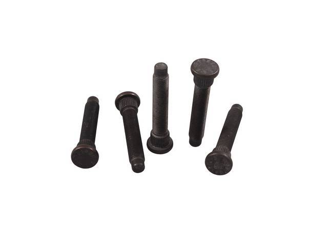 Stud Set, Wheel, Rear, Moroso, 3 Inch Style, 1/2 Inch-20 X 3 Inch, Press In Design, 1/2 Inch Thread Pattern, Incl (5) Studs, Does One Wheel, .615 Dia Knurl