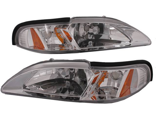 One Piece Headlight Kit for (94-98) Clear Lens w/ Chrome Housing