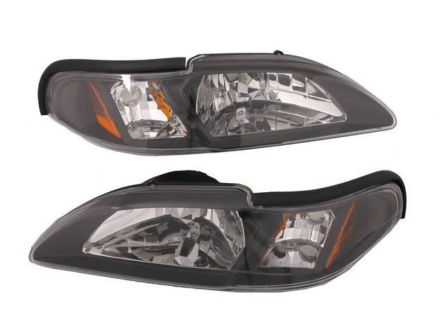One Piece Headlight Kit for (94-98) Clear Lens w/ Black Housing