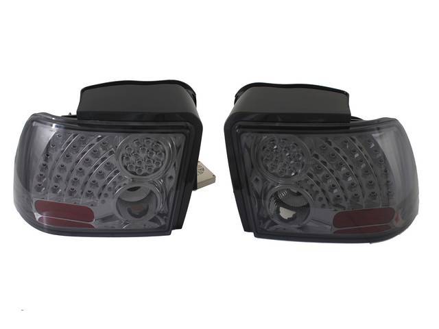 Tail Light Set, Euro Style, W/ Led Lights, Smoke / Chrome, Incl Lh And Rh Side, These Units Feature A Chrome Housing With Smoke Lenses
