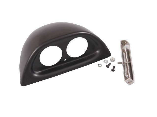 Gauge Holder, Dual Dash Pod, Auto Meter, Black,
