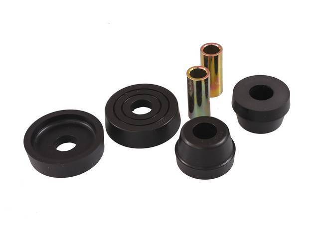 Bushing Kit, Upper Strut Mount, Polyurethane, Prothane, Black, Does Both Sides, Designed To Replace Factory Style Rubber Mounts
