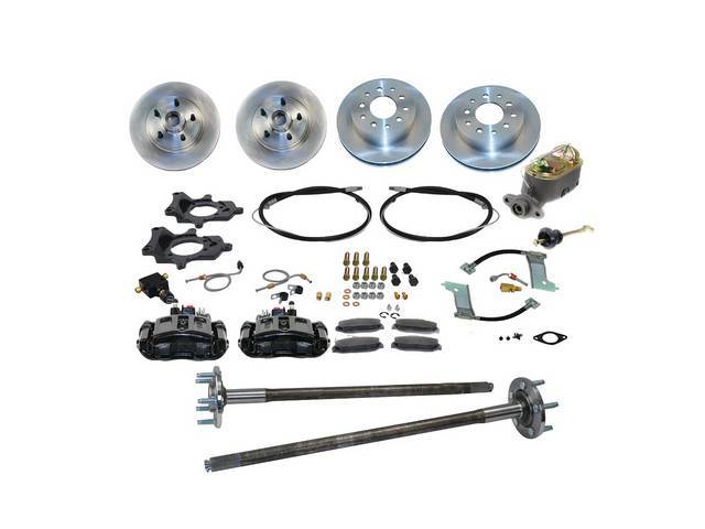 SSBC USA 5 Lug 4 Wheel Disc Brake Conversion Kit 1993 (STD Rotors/Black Calipers)