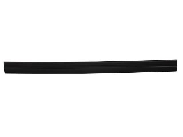 Molding, Door, Rh, Black W/O Pin Stripe, Incl Peel And Stick Adhesive Like Originals, Incl Recessed Lines For Pin Stripes, Exact Repro