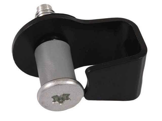 Plate, Door Latch Striker, Black Powder Coat, Exact Repro, Eotz-1022008-A, E9az-5422008-A