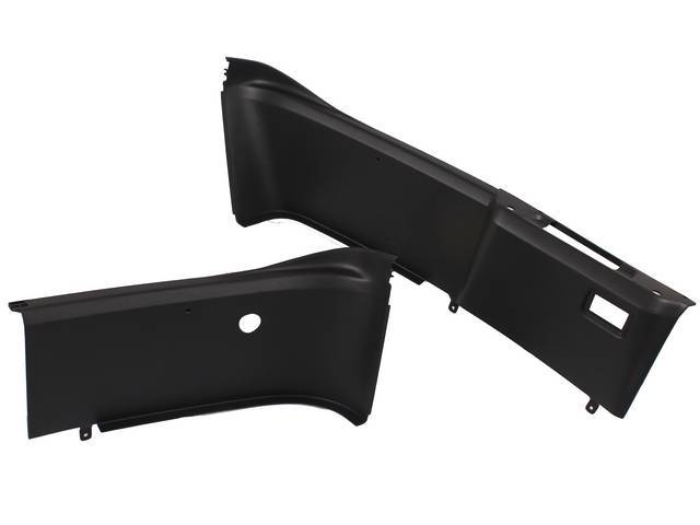 Panels, Lower Rear Trim At Hatchback Latch, Incls Rh And Lh Side, Ebony / Black, W/ Interior Trim Id Codes *J*, Original Ford Tooling