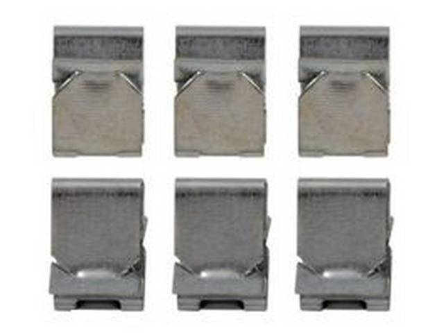 Retainer Set, Quarter Window Belt Molding, Incl (6) Retainers, Does Both Side,Original Style, Designed To Be Exact Repro Of Original Units