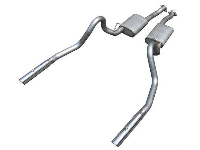 Pypes Mustang Cat Back Exhaust System 3 Polished Stainless Tips w/ Violator Mufflers for (98-04) 4.6L Excl IRS