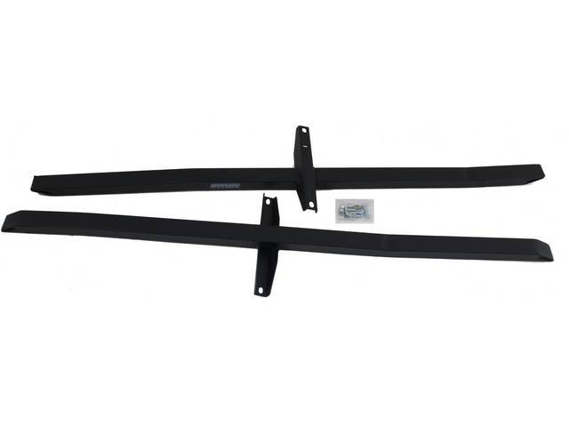 Sub Frame Connectors, Stifflers, Full Length Style, Black Industrial Grade Powder Coat, W/ Seat Supports, Designed As Weld On Application