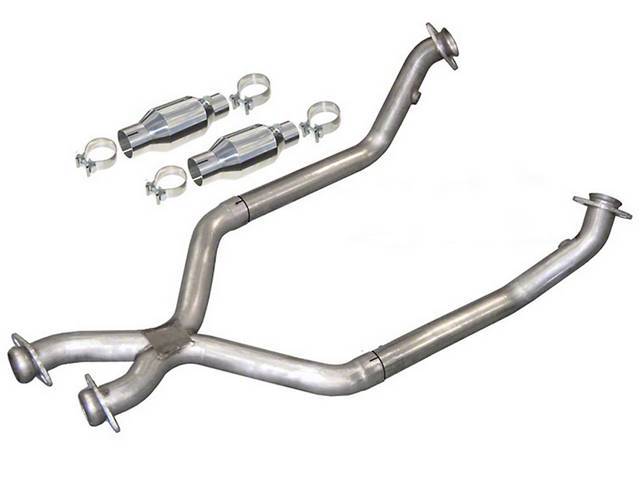 Pypes Off Road Mustang X-pipe with High Flow Ceramic Catalytic Converters for (98-04) 3.8L w/ Aftermarket Exhaust
