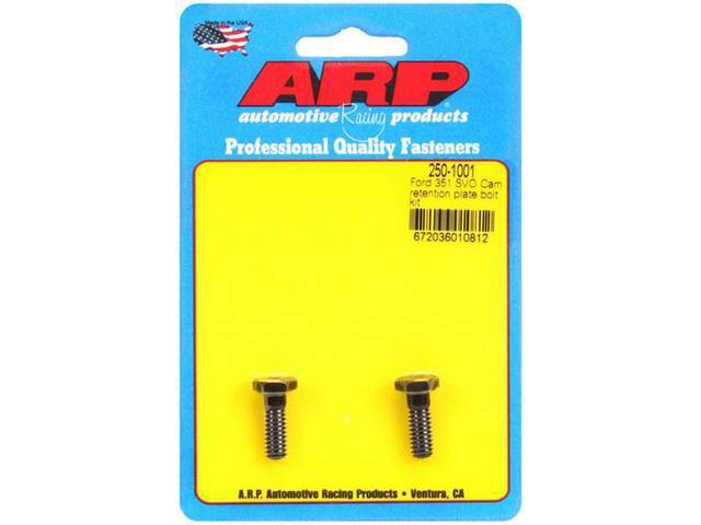 Bolt Kit, Thrust Plate Retainer, Arp Racing, Black Oxide Finish, Pro Series, Incl (2) 7/16 Inch Hex Head Style Bolts, 1/4-20 Thread Size, Heat Treated, Forged From Aerospace Alloy, 200,000 Psi Rating