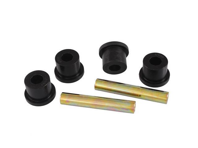 Bushing Set, Crossmember To Frame, Black, Incl (4) Bushings And Metal Sleeves, Repro