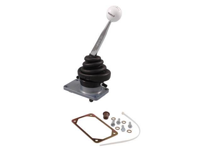 Handle And Housing, Shifter, Hurst Billet Plus, Incl Billet Aluminum Base, Chrome Steel Stick, All Necessary Hardware,