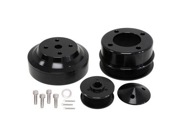 Billet Aluminum Performance Pulley Set (Black Anodized) for 79-93 5.0L