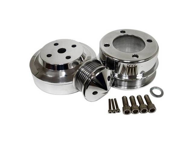 Billet Aluminum Performance Pulley Set (Polished) for 79-93 5.0L