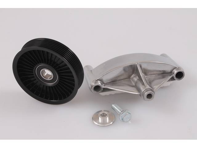 Bracket, Smog Pump Eliminator, Tuff Stuff, Polished, Incl Bracket And Pulley, Designed To Replace Your Factory Smog Pump And Increase Horsepower