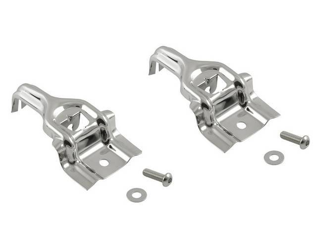 Brackets, Radiator Support, Uppers, Best Repro Pair, Polished Stainless, InclButton Head Metric Hardware, Does Not Incl Rubber Insulators See M-8124-4b Or Must Reuse Originals