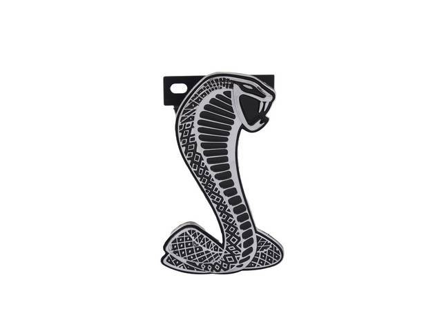 Ornament, Grille Panel, *Cobra Snake*, Oversize, Incl Bracket And Torx Mounting Screws, Designed To Be Used W/ Mach 1 Delete Conversions