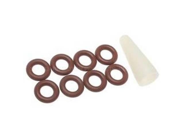 O-Ring Set, Fuel Injector, Incl (8) Replacement Style O-Rings, (1) Installation Tool, Does 4 Complete Injectors, 2 Reqd Per Car, Designed For Ev1 Style Injectors