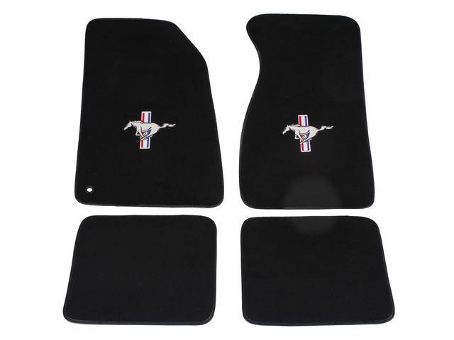 ACC Black Floor Mats with Running Horse Pony Logo for (94-98)