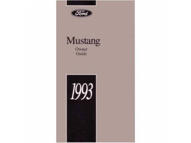Reprint of Original 1993 Owners Manual