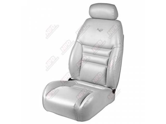 Upholstery Set, Articulated Sport Buckets, Leather, Oxford White,