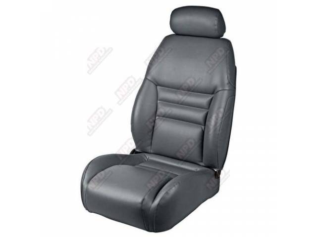 Upholstery Set, Articulated Sport Buckets, Leather, Opal Gray,