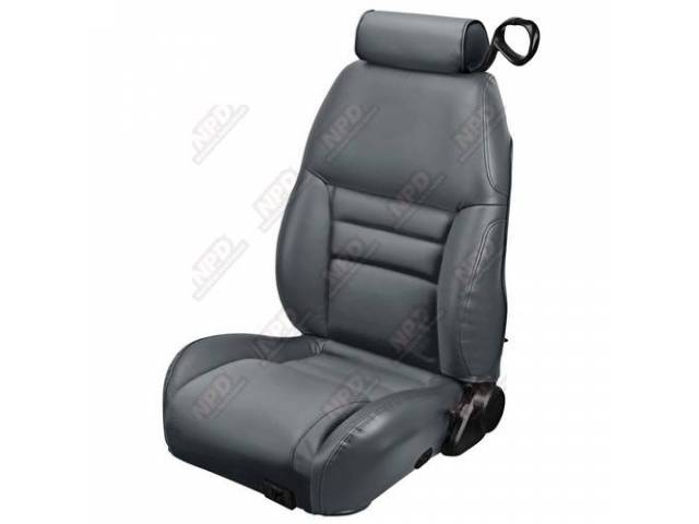 Upholstery Set, Articulated Sport Buckets, Leather, Medium Graphite,