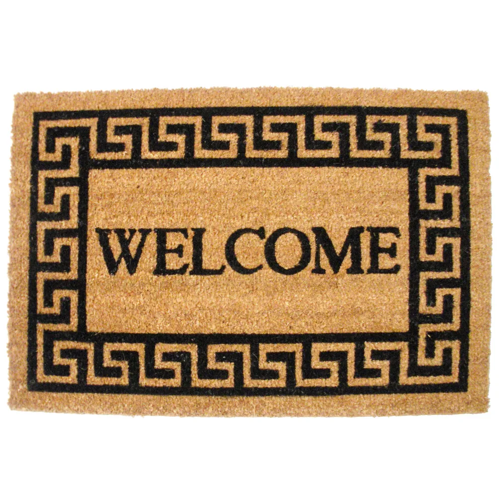 19.5″ x 29.5″ Brown with Greek Key Design Coir Doormat