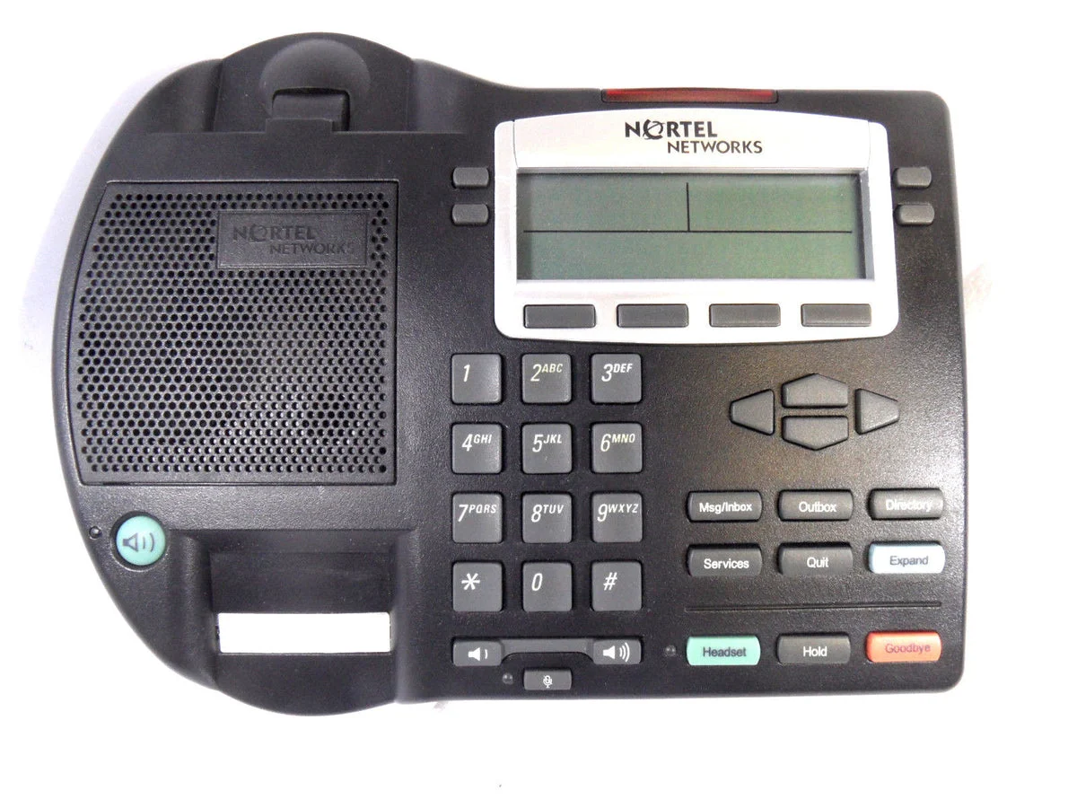 Nortel i2002 IP Phone, Model NTDU91BB70-R NTDU91BB70, Charcoal/Silver, Missing Handset