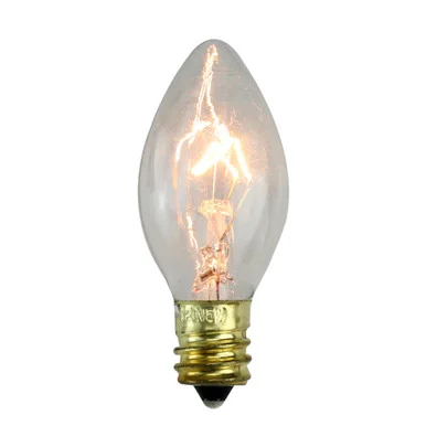 Pack of 25 Incandescent C7 Clear Christmas Replacement Bulbs