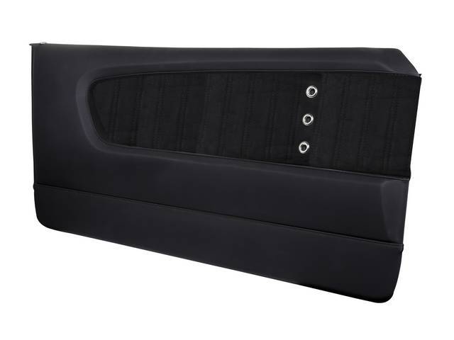 Door Panels, Sport XR, Matte Black Vinyl with Charcoal Black UniSuede Inserts, Black Stitching, Stainless Steel grommets