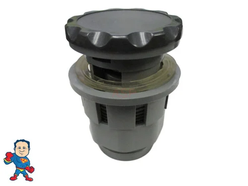 Pentair 11 Scallop Air Valve 1″ Slip Graphite Gray 1-5/8″ Hole 2-1/4″ Face Hot Tub Spa Control