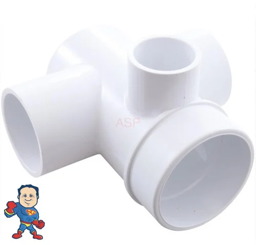 Pentair 2-Port Diverter Jet Body 1.5″ Water Slip x 1.5″ Slip, 1″ Air Slip – 3-1/8″ Hole
