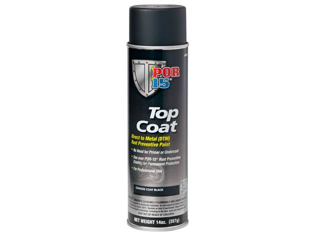 POR-15 Top Coat, Chassis Black, 15 ounce aerosol spray can