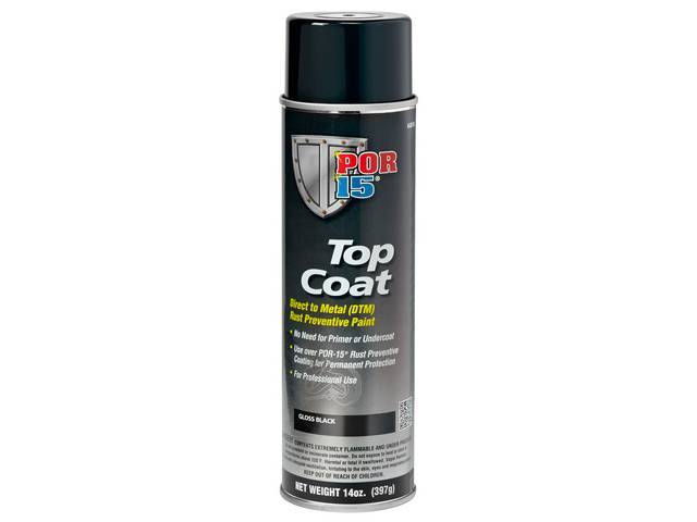 POR-15 Top Coat, Gloss Black, 15 ounce aerosol spray can