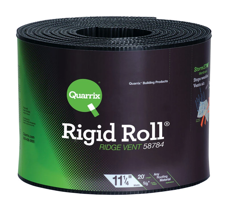 Ridge Vent 11-1/4 In. X 20 Ft. Roll – Black, Hdpe