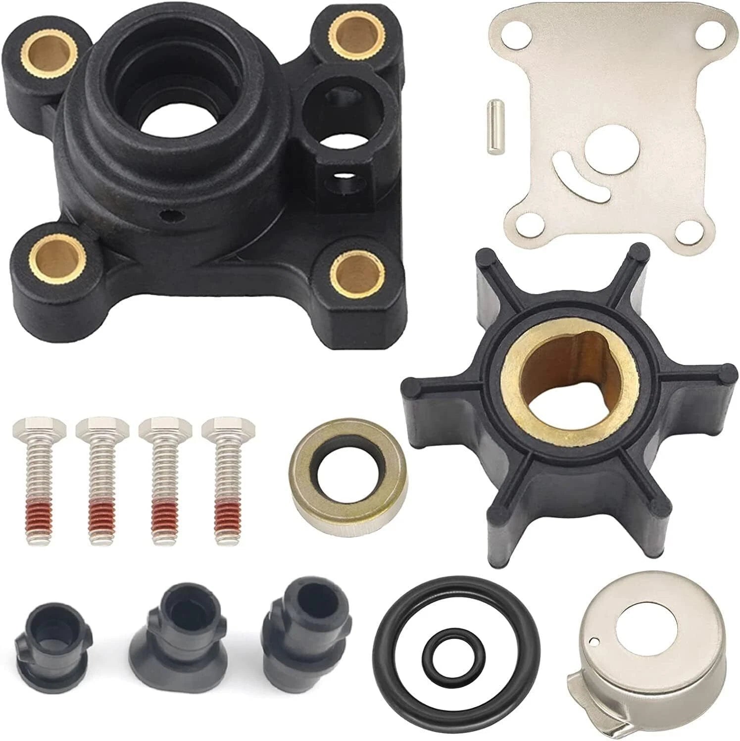 Water Pump Impeller Kit 394711 for Johnson Evinrude 9.9 15 HP Outboard (1990–2000)