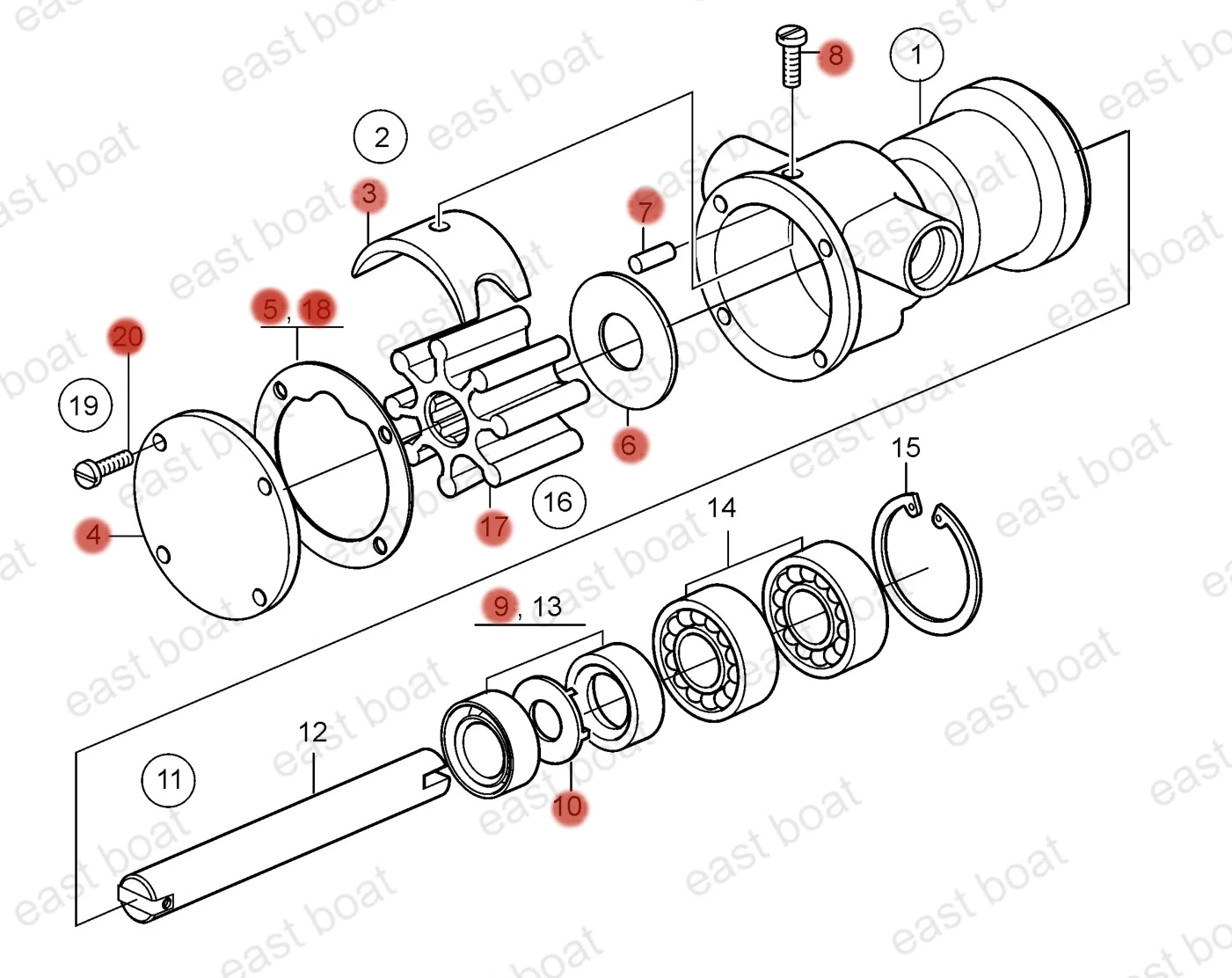 Internal Major Repair Kit 21951368 for Volvo Penta 858065, 840557 (N/A)