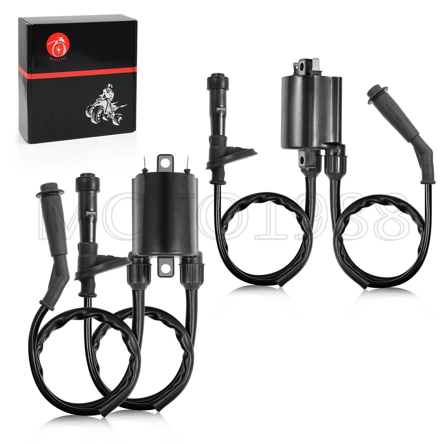 Set of 2 Ignition Coils & Spark Plug Caps for Honda Shadow VLX VT600C (1988–2007)