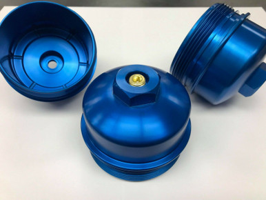 Ford Powerstroke 6.0L Diesel Oil Filter Cap - Anodized Blue