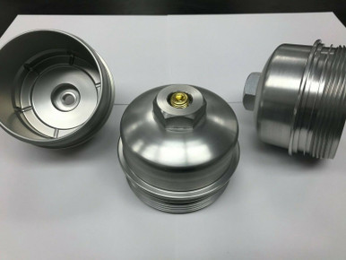 Ford Powerstroke 6.0L Diesel Oil Filter Cap - Anodized Silver