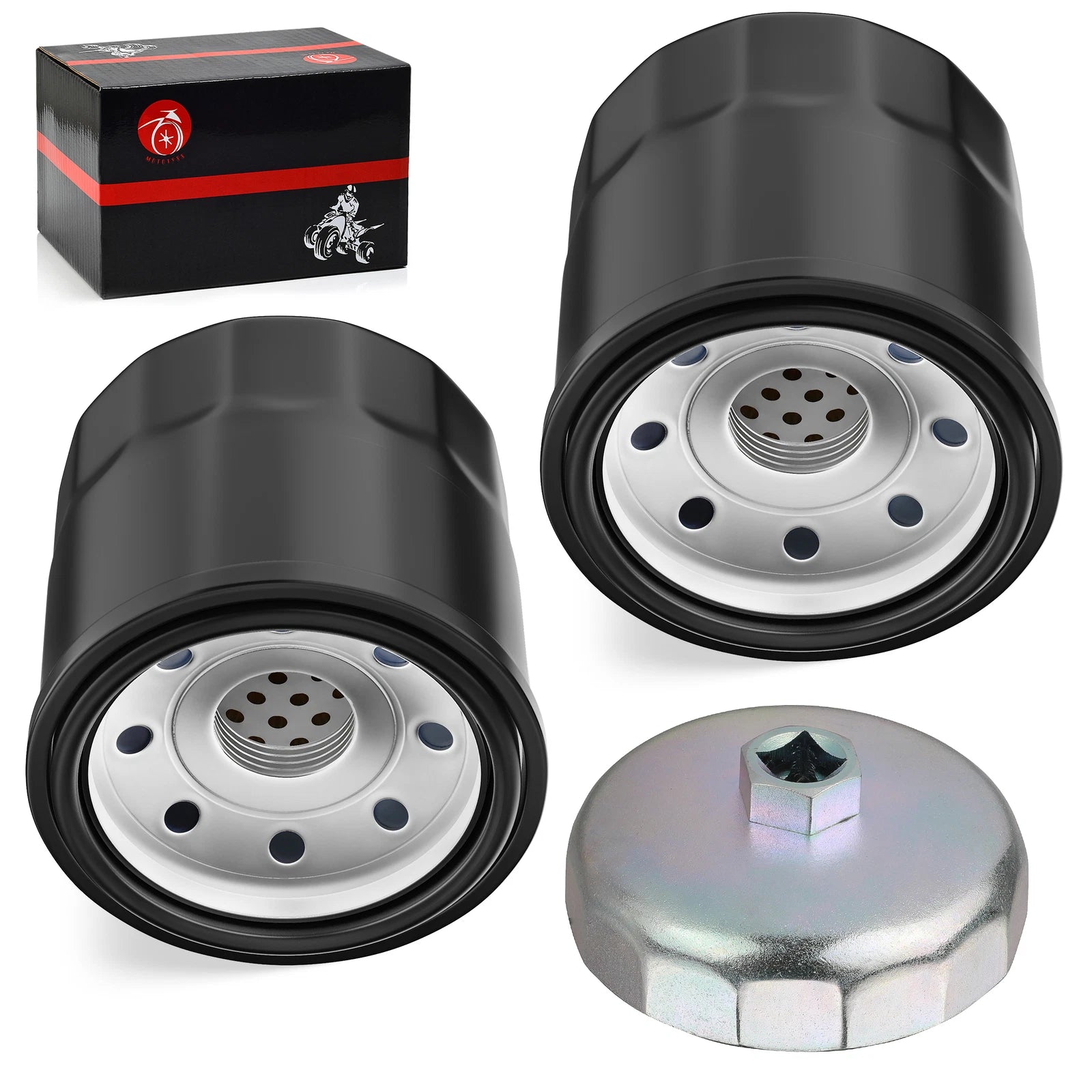 2 Oil Filters & Wrench Tool for Yamaha Kodiak YFM400 YFM450 YFM700 (2019–2024)