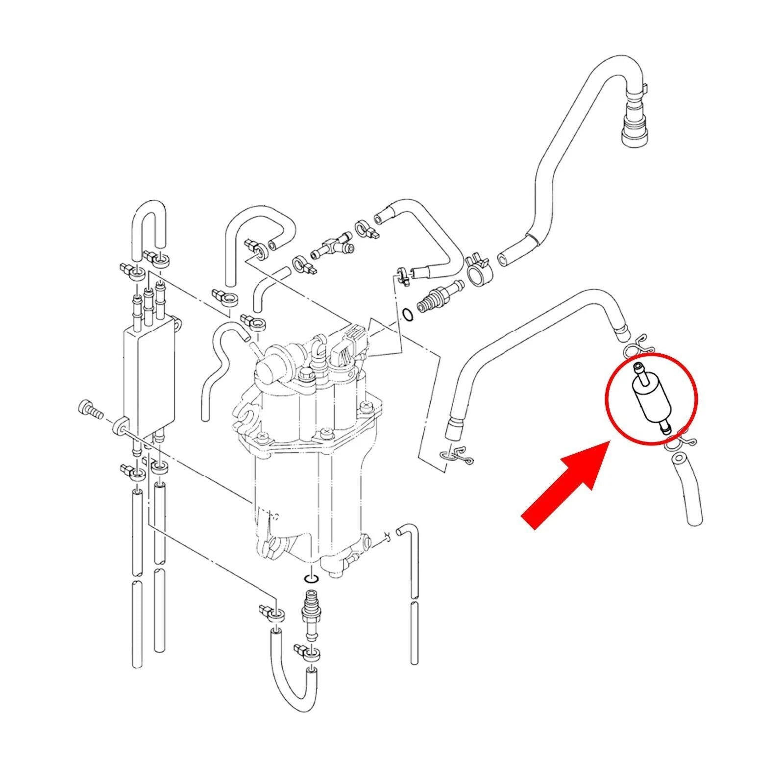2X In-Line Fuel Filter for Yamaha F70 F75 F90 F115 (6C5-24251-00-00)