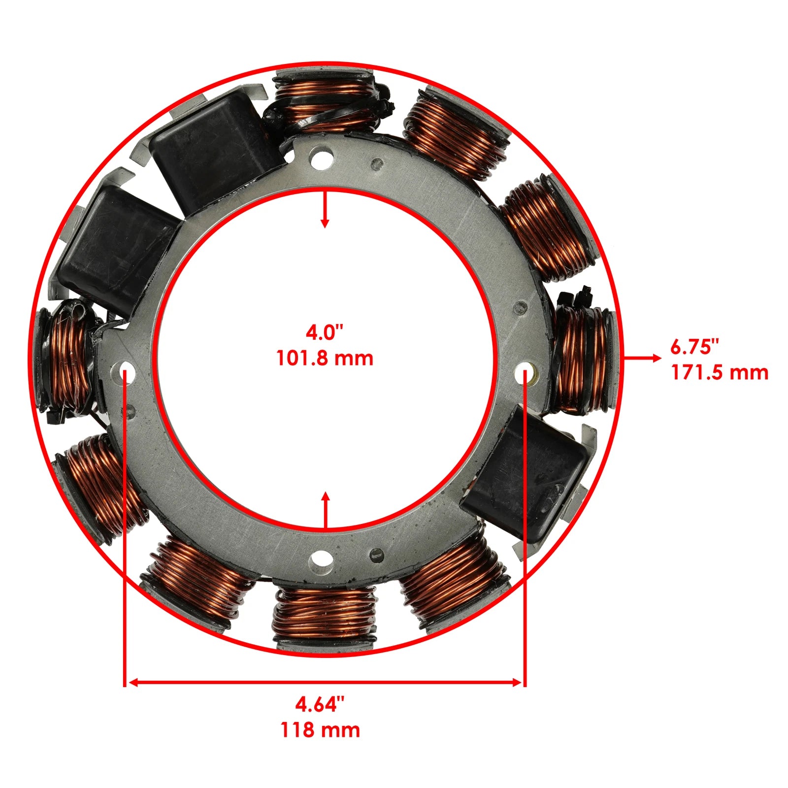 Stator for Evinrude Johnson Outboard 200HP 6Cyl (1993–2001) 0584643 0763779 35AMP