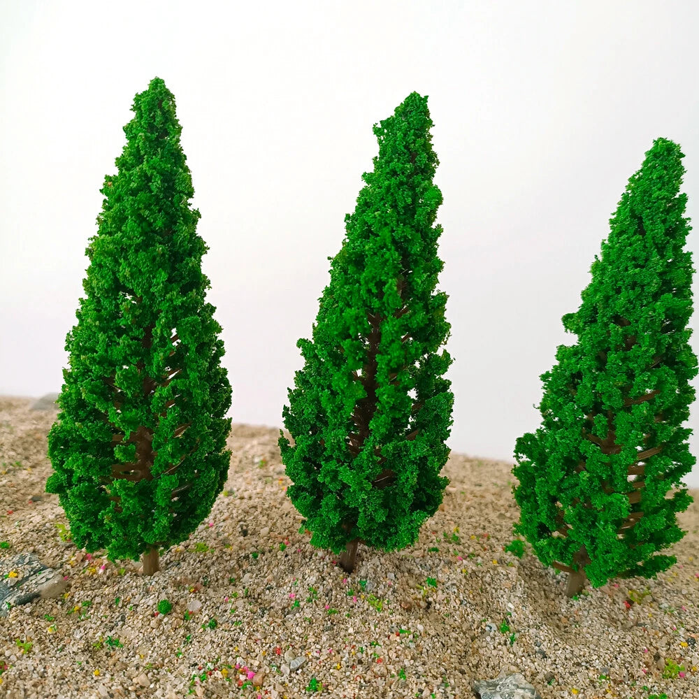 10pcs 3.34" Pine Tree for Christmas Village Garden Railroad Scenery