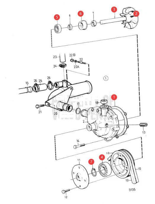 Rebuild Kit for Volvo Penta Circulation Pump AD41 AQADA40 AQAD41 D41 876794 876544