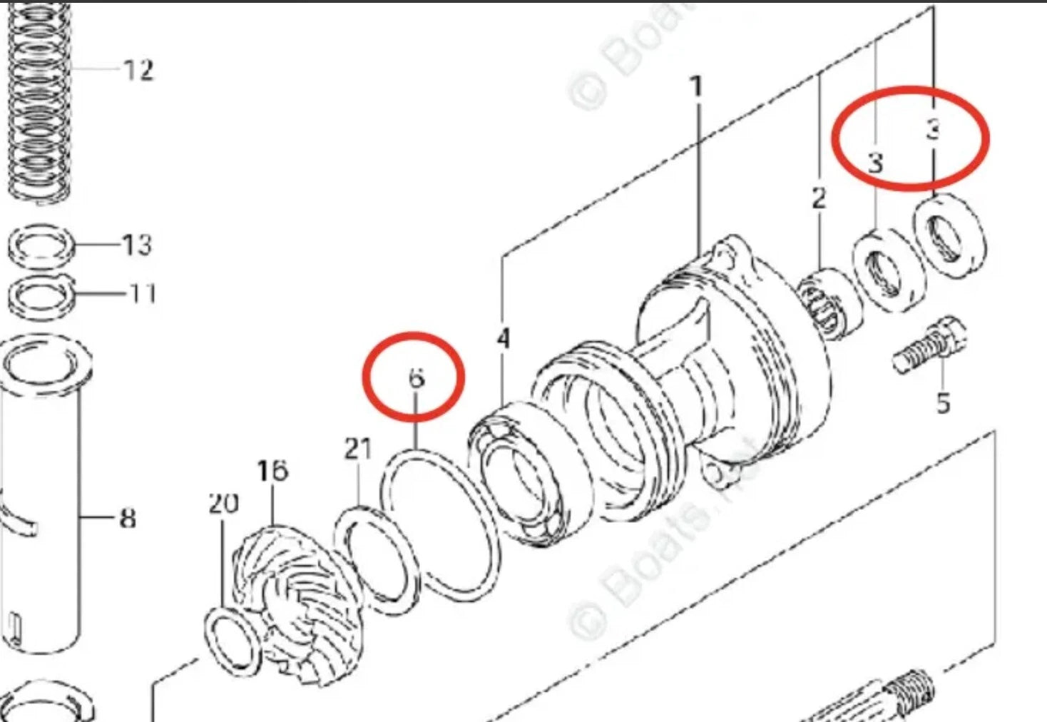Seal Kit for Suzuki Propeller Shaft Lower Unit 35/40/50/60HP (09289-22007, 09280-75001)
