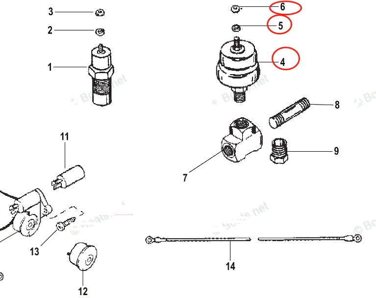 Low Oil Pressure Sender Sensor Switch for Mercruiser 4.3 5.0 5.7 (87-805605A1)